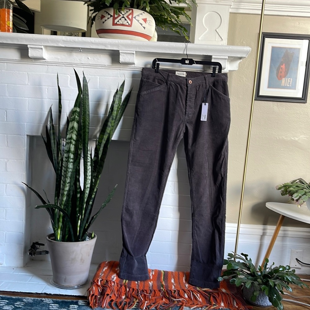 Taylor Stitch Camp Pant in charcoal grey corduroy slim fit